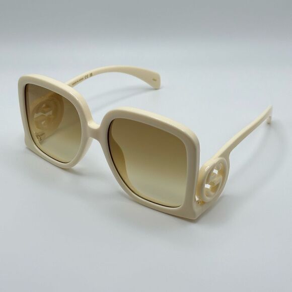 BRAND NEW GUCCI GG1326S 002 Ivory/Brown Women Sunglasses - Picture 8 of 14